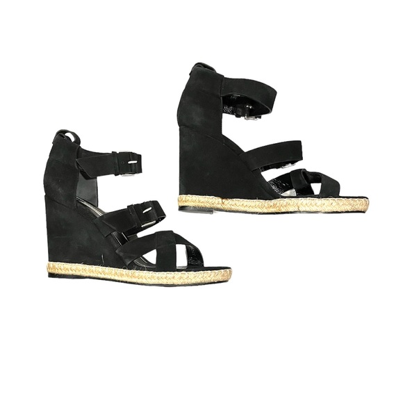 NEW! Balenciaga Suede Espadrilles Wedge Sandals size 41 Black /box not included - Picture 2 of 12